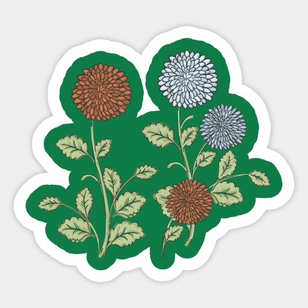 Chrysanthemums Sticker by SWON Design